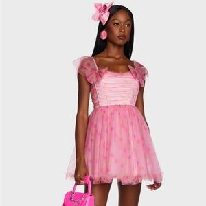 Dolls kill birthday wishes mini dress in pink. NEW with tags. Size medium
